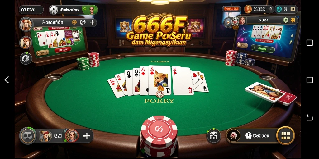Tampilan gameplay seru dalam game Poker 666F.