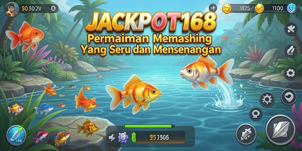 Screenshot utama JACKPOT168 yang menunjukkan aksi memancing seru.