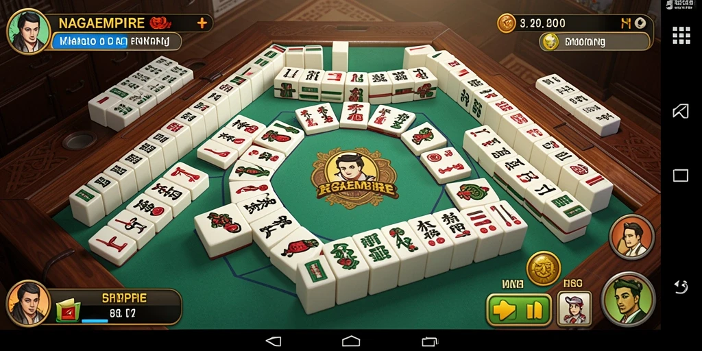 Tampilan gameplay Mahjong NAGAEMPIRE yang seru dan interaktif.