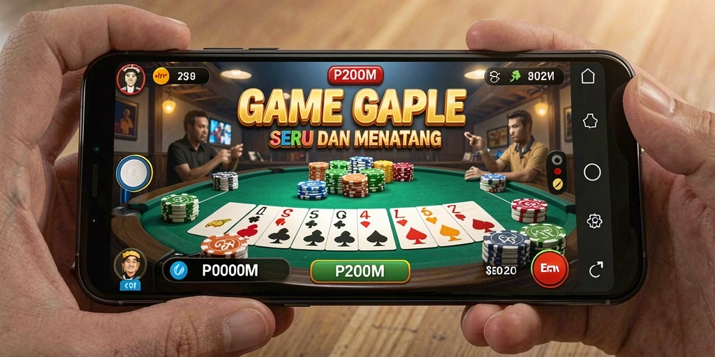 Tampilan gameplay Gaple yang seru dan interaktif dalam P200M.