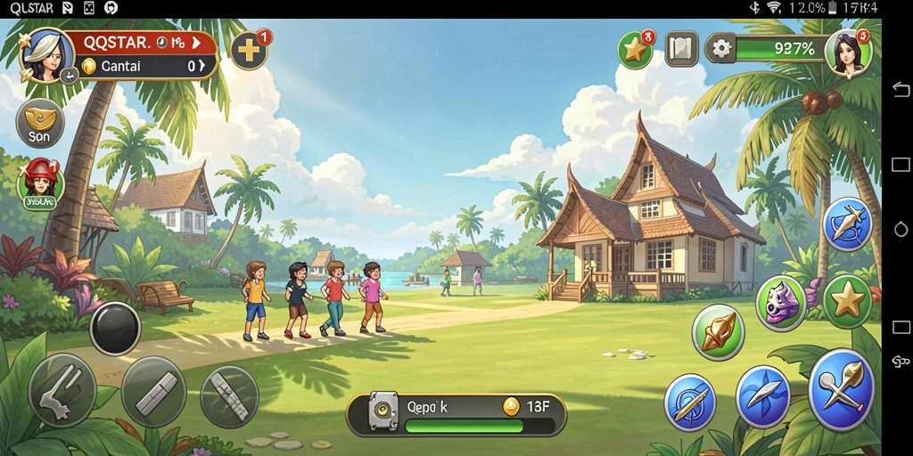 Tampilan gameplay QQSTAR yang ceria dan menghibur.