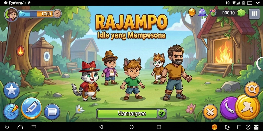 Tampilan gameplay menarik dari RAJAMPO yang menunjukkan interaksi karakter.