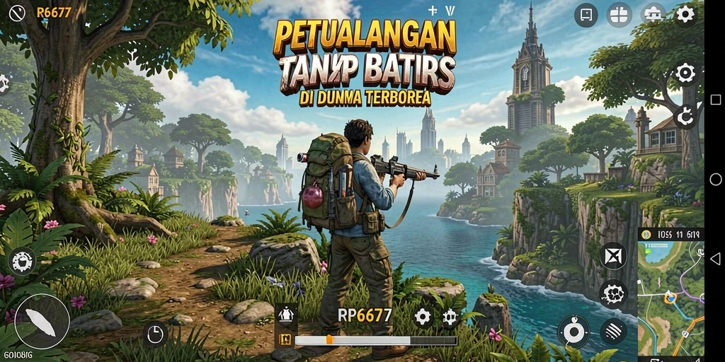 Tampilan gameplay menakjubkan dari RP6677 di dunia terbuka.