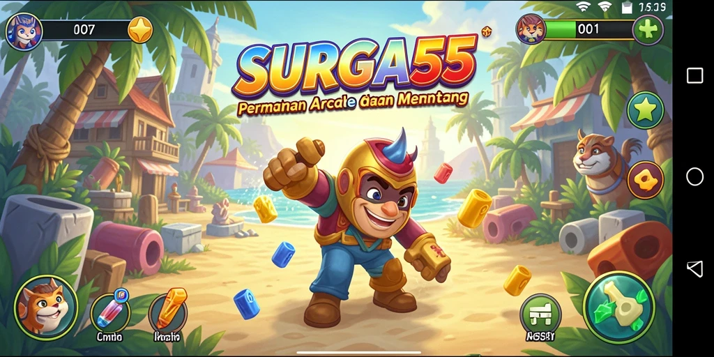 Tangkapan layar gameplay <strong>SURGA55</strong> menampilkan suasana arcade yang seru.