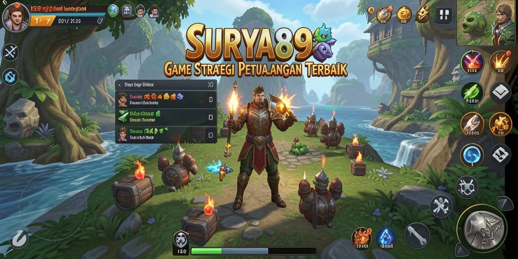 Tampilan gameplay menarik dari SURYA898 dengan elemen strategi SLG.