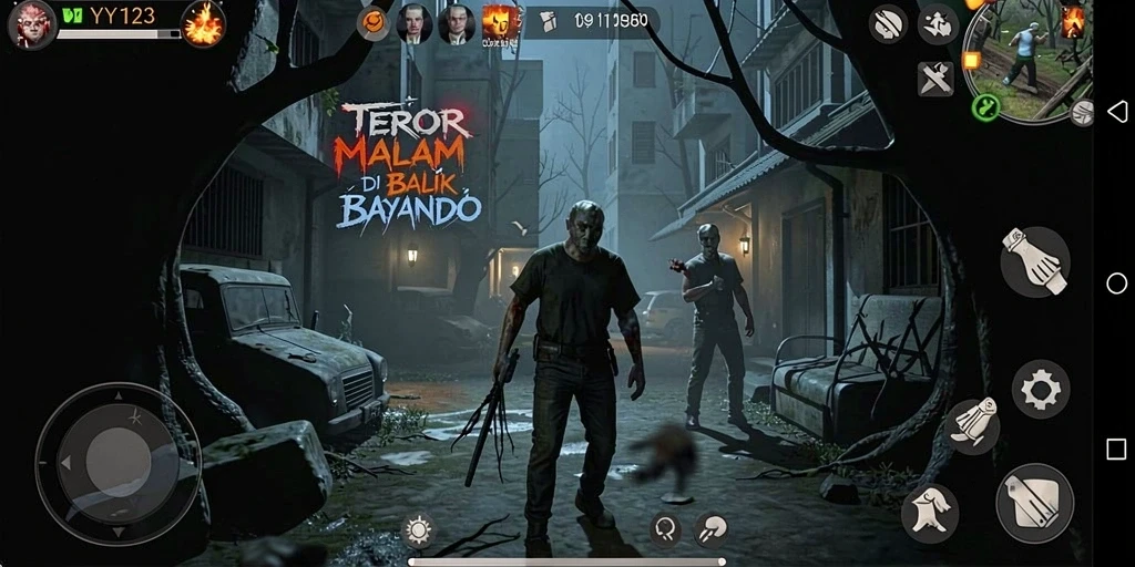 Tangkapan layar dari gameplay penuh ketegangan dalam YY123.