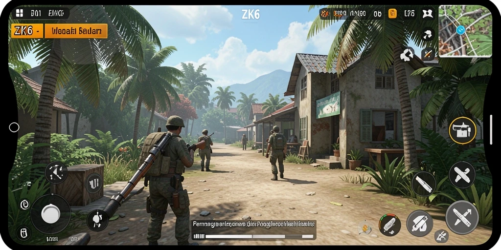 Tangkapan layar utama ZK6 menampilkan gameplay simulasi yang realistis dan interaktif.